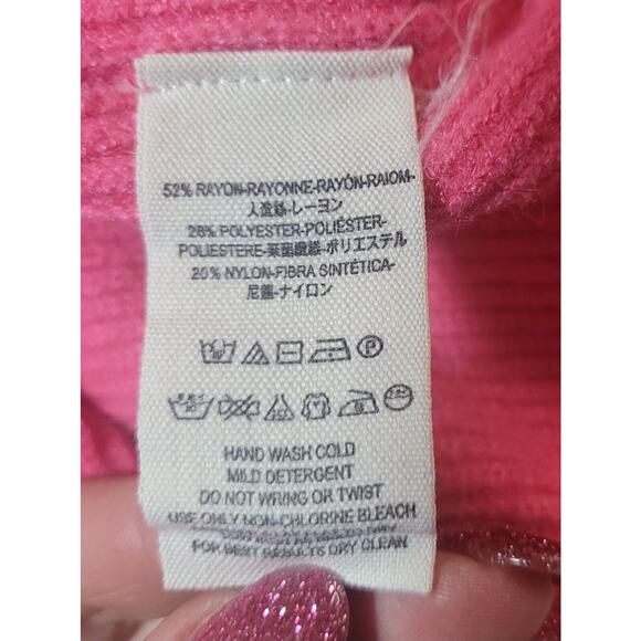 Rare Free People Soft-Girl Colorblock Turtleneck Sweater XS Pink Beige Brown EUC - Picture 10 of 11